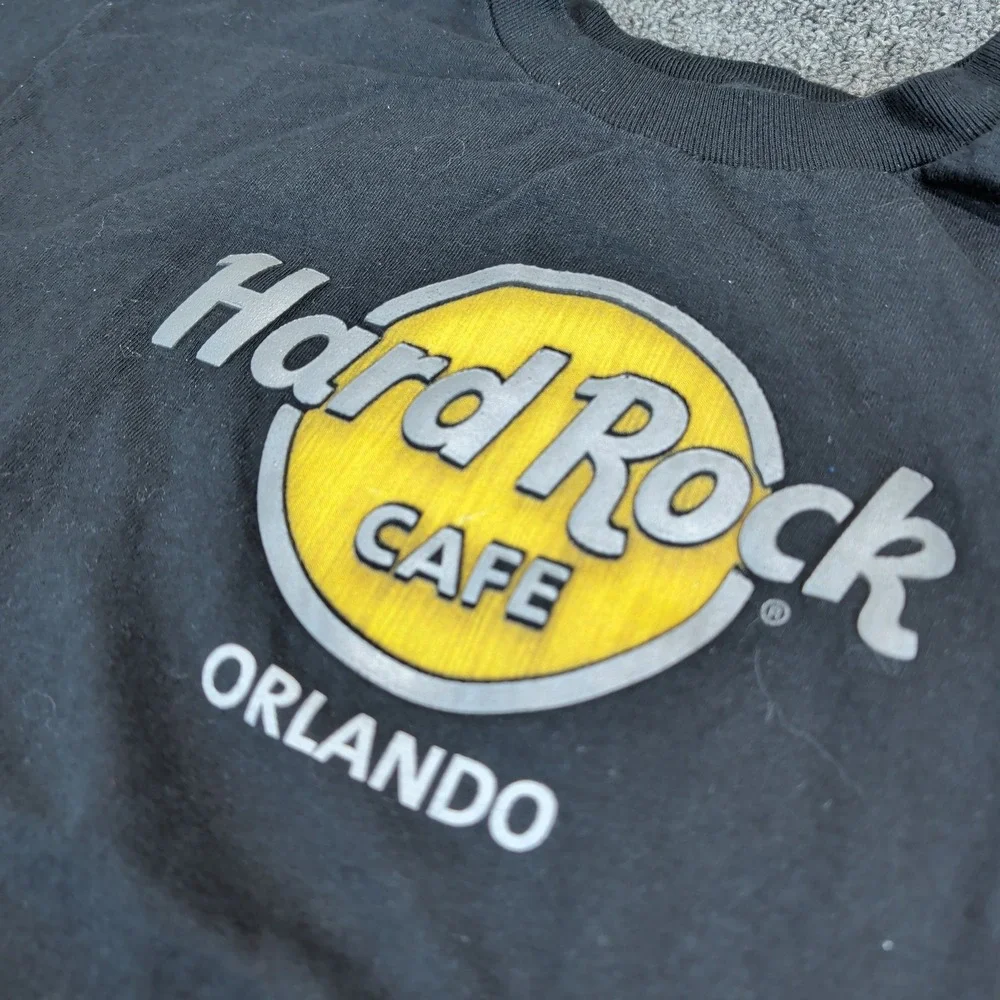 Hard Rock Cafe Orlando Graphic T-Shirt Youth Boys Size Medium Black Cotton Tee